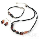 10*18Mm Visional Agate Set(Necklace, Bracelet And Matched Earrings)