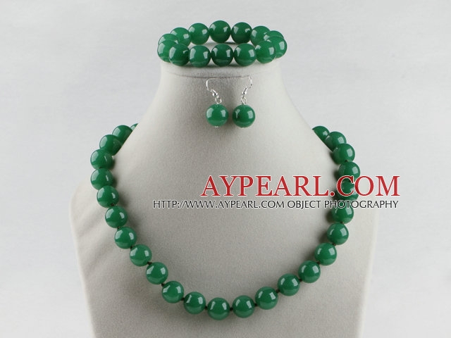 14mm aventurine ball necklace bracelet earrings set