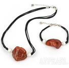 white pearl and agate necklace with matched bracelet