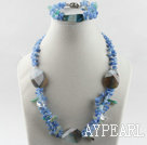 favourite blue agate and blue aventurine necklace bracelet set