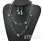 rainbow fluorite necklace and matched earrings set