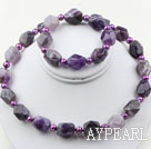 Purple Freshwater Pearl and Aniseed Amethyst Set ( Necklace and Matched Bracelet )