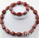 Wholesale Brown Freshwater Pearl and Aniseed Red Jasper Set ( Necklace and Matched Bracelet )