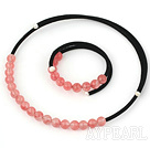 Wholesale 8mm round cherry quartz necklace bracelet set