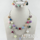 multi color sea shell necklace bracelet set