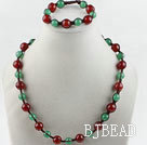 Aventurine and Red Agate Sets(Necklace and matched Bracelet )