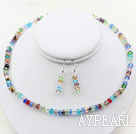 Multi Color Crystal Set ( Necklace and Matched Earrings )