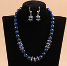 12mm Round Sodalite Beaded Set ( Necklace and Matched Earrings )