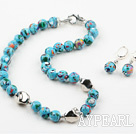 12mm Tibet Turquoise Set ( Necklace and Matched Earrings )