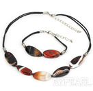 chunky agate and garnet necklace bracelet set
