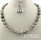12mm Round Flash Stone Set ( Necklace and Matched Earrings )