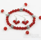 Wholesale Classic Design Carnelian Elatic Bracelet and Matched Earrings