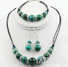Round Phoenix Stone Set ( Necklace Bracelet and Matched Earrings )