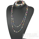 seven colored pearl shell necklace with matched bracelet