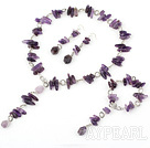 6-14mm natual amethyst necklace bracelet earring set