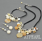 Fashion Multi Yellow Jade And Coin Pearl Crystal Set (Necklace Bracelet And Matched Earrings)