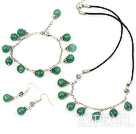 10mm aventurine set( necklace, bracelet and earrings)