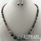 Indian Agate Set ( Necklace and Matched Earrings )