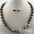 Classic Design Green Australia Stone Set ( Necklace and Matched Earrings )