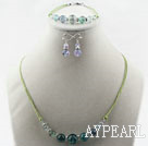 Wholesale Simple Style Rainbow Fluorite Set ( Necklace Bracelet and Matched Earrings )