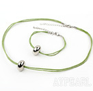simple style silver like necklace bracelet set with extendable chain