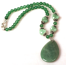 Aventurine Necklace wuth Teardrop Aventurine Pendant
