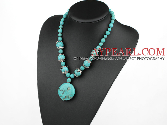 17.5 inches turquoise necklace with lobster clasp