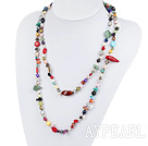 mixed color pearl multi-stone crystal necklace