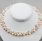 Natural White Pink Purple Freshwater Mabe Pearl Bridal Necklace