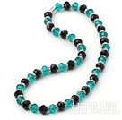 green and black crystal necklace with rhinestone 