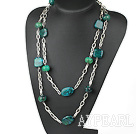 Fashion Long Chain Style Multi Phoenix Stone Strand Necklace, Sweater Necklace