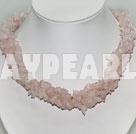 Wholesale fashion multi strand rose quartze necklace 