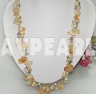 Wholesale Nice Yellow Series Freshwater Pearl And Citrine Chips Stone Necklace With Lobster Clasp