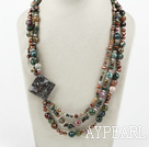 Big Style Multi Strand India Agate Necklace