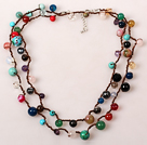Long Style Multi Color Multi Stone Hand Knotted Necklace