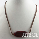 17.7 iches fancy red agate necklace with extendable chain