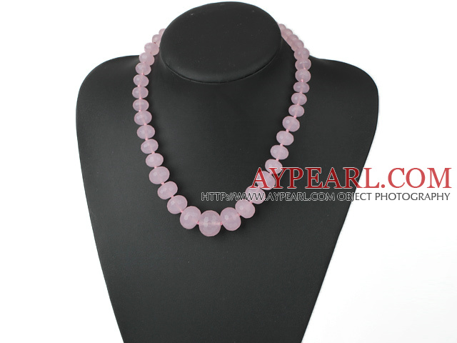 Fashion Tower Shape Facted Manmade Pink Crystal Beaded Necklace With Moonight Clasp