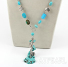 21.5 inches fashion turquoise Y shaped necklace