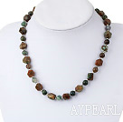 Fashion Colorful Indian Agate Beaded Strand Necklace With Moonight Clasp