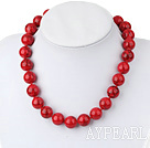 Single strand red bloodstone beaded necklace