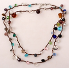 Wholesale Long Style Multi Color Crystal Hand Knotted Necklace