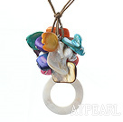 white pearl and shell necklace/pendant with extendable chain