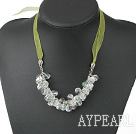 white crystal aventurine necklace with ribbon