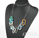 Popular Loop Chain Style Multi Colorful Hollow Shell Strand Necklace