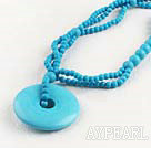 multi strand blue turquoise beaded necklace