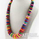 Assorted Multi Color Dyed Turquoise Graduated Necklace with Moonlight Clasp