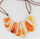 primary color agate neckalce with extendable chain