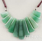 8*35mm aventurine beads beaded necklace with extendable chain