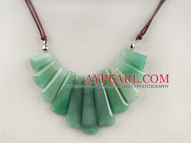 8*35mm aventurine beads beaded necklace with extendable chain
