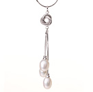 2014 New Jewelry 10-11mm White Freshwater Pearl Pendant Necklace with Metal Chain